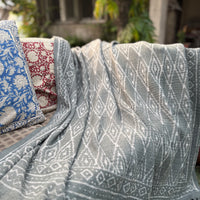 Dabu Print Handblock Sofa Throw