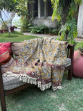 Hand Block Kalamkari Sofa Throw