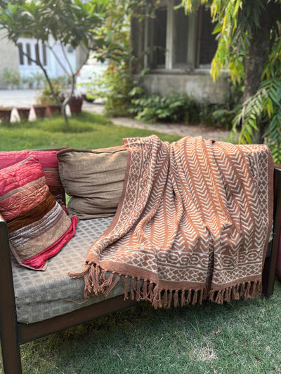 Dabu Print Handblock Sofa Throw