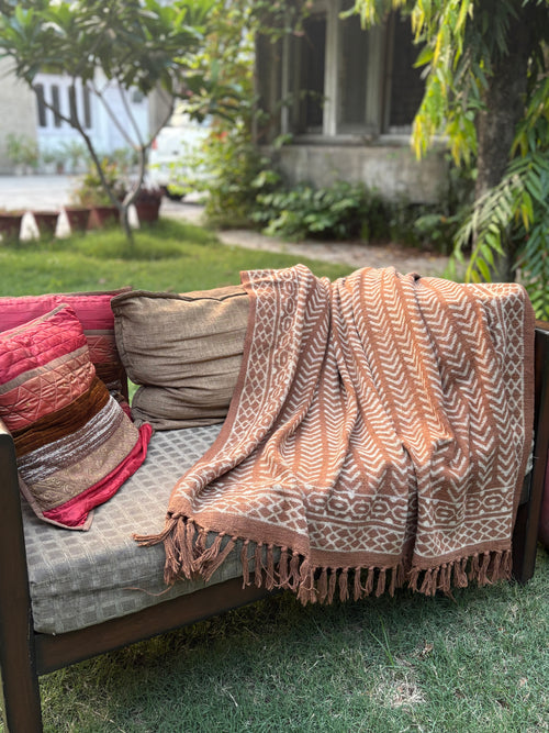 Dabu Print Handblock Sofa Throw
