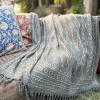Dabu Print Handblock Sofa Throw