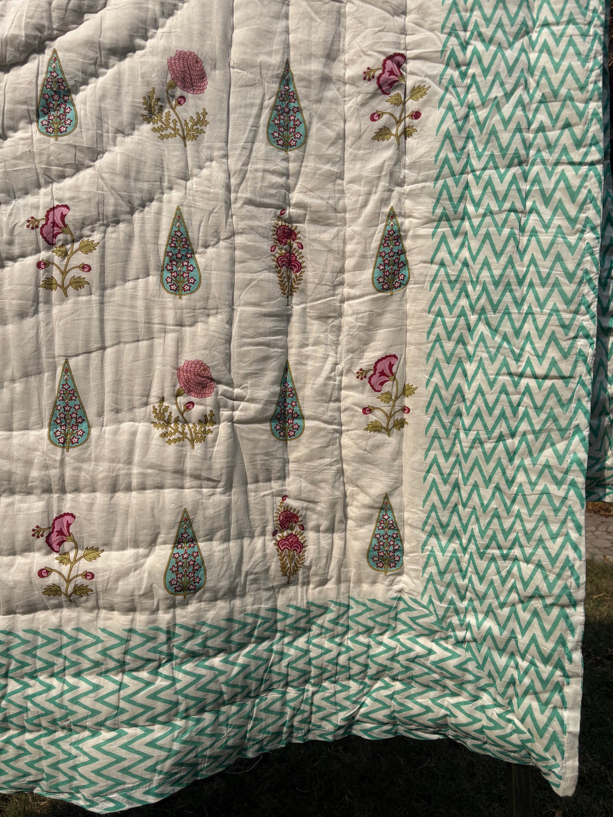 Mughal Reversible Cotton Single Quilt (Razai)