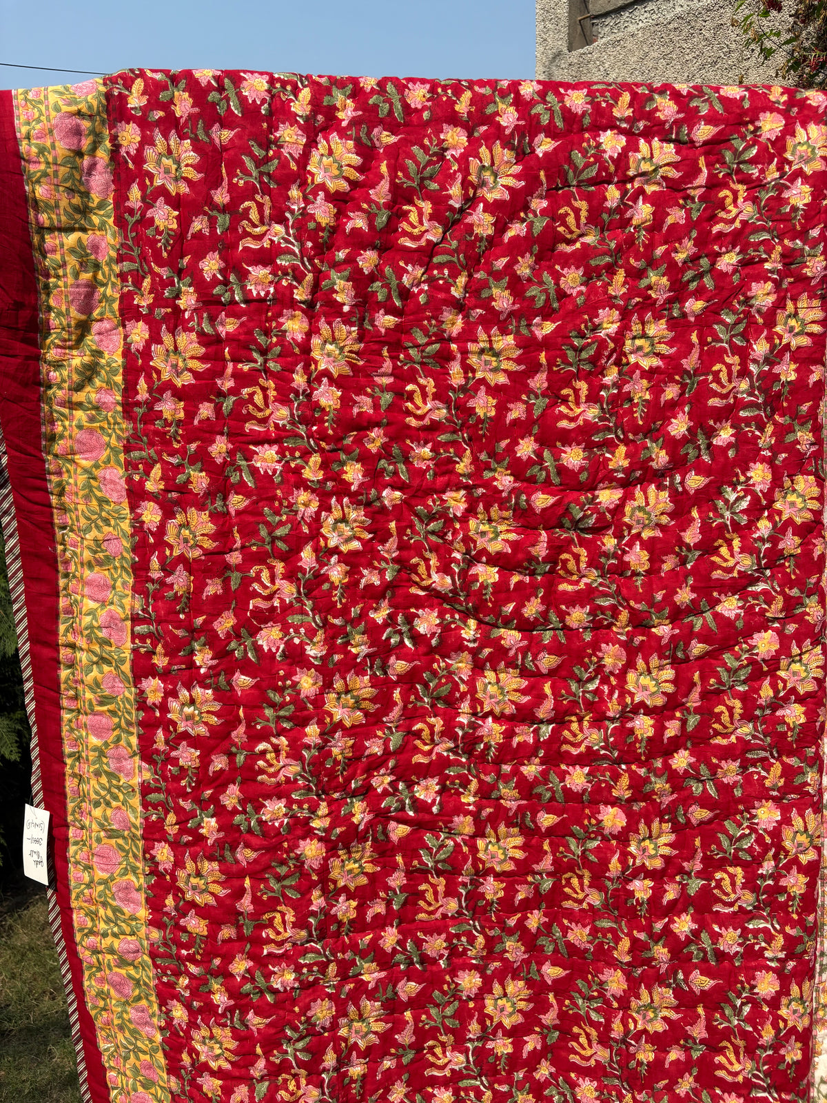 Pomegranate Reversible Cotton Single Quilt (Razai)