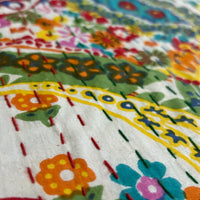 Paisley Pop Kantha Quilted Bedcover