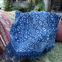 Hand Block Indigo Sofa Throw