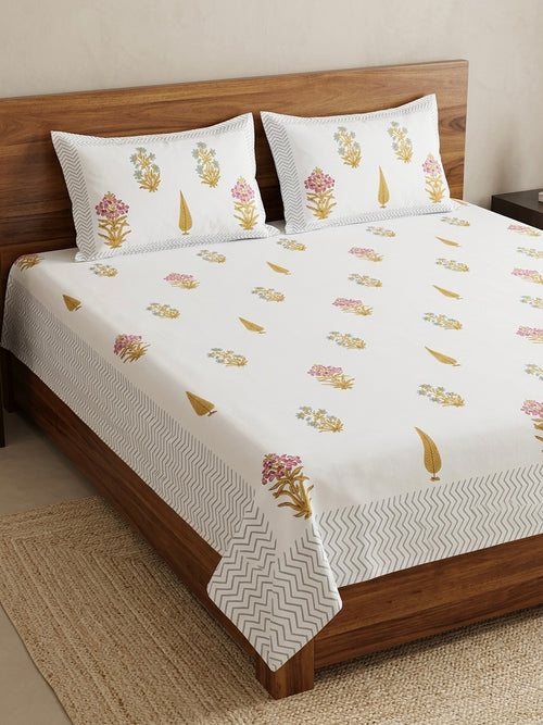 Percale Jaipuri Handblock printed bedsheet