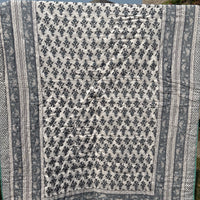 Grey Reversible Cotton Single Quilt (Razai)
