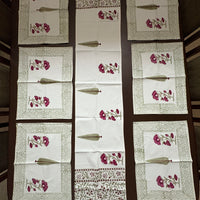 Set of block printed beautiful  tablecloths with floral patterns and Jaipur block prints