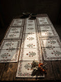 Hand Block Canvas Table Runner & 6 Mats Set