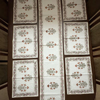 Set of patterned placemats on a round table table runners table mats table placemats and table linen at cheapest prices 