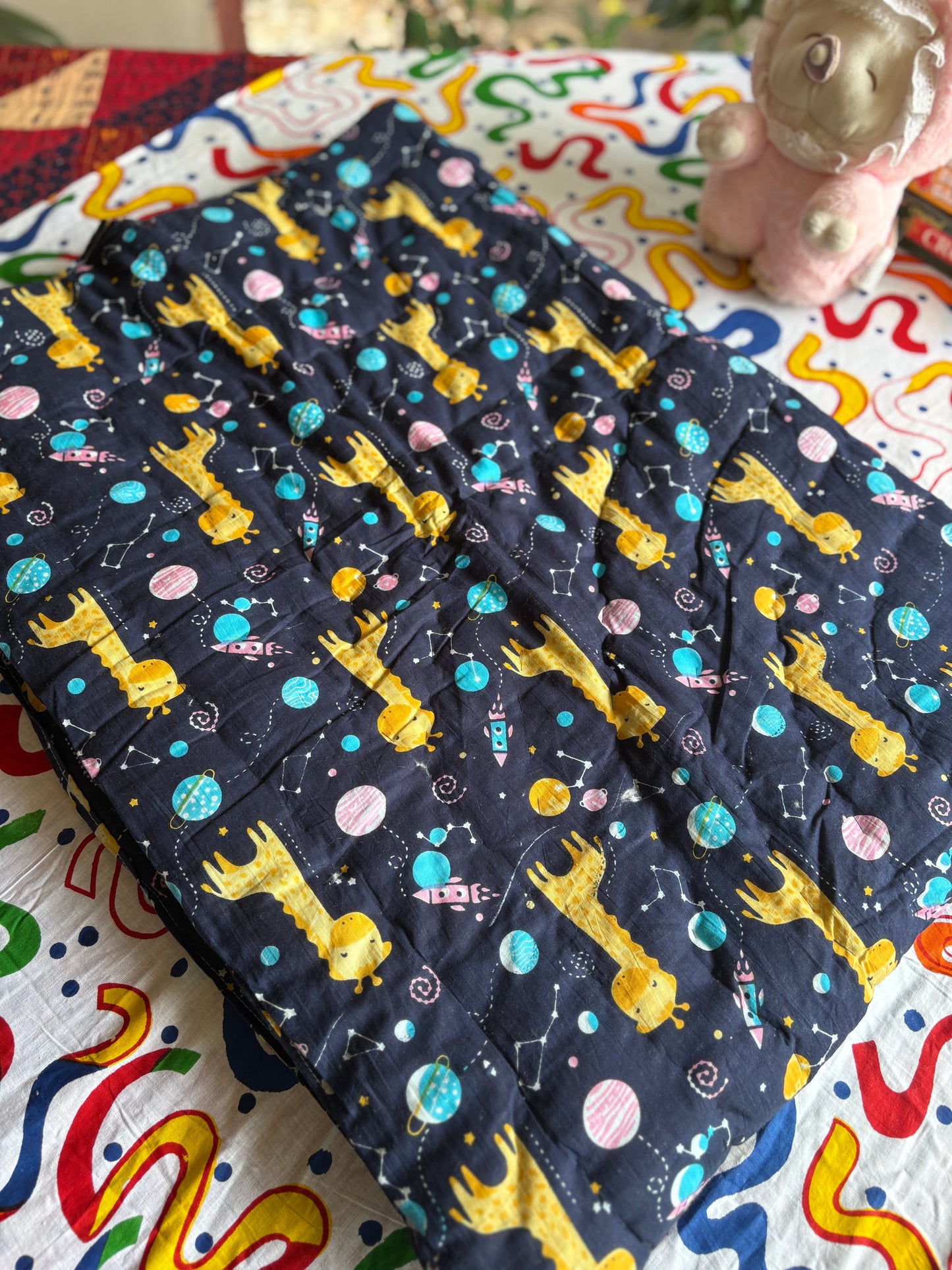 Planet Giraffe Baby Quilt (Surgical Cotton)