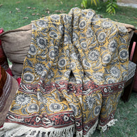 Hand Block Kalamkari Sofa Throw