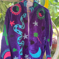Violet Snake Hand Embroidered Suzani Jacket