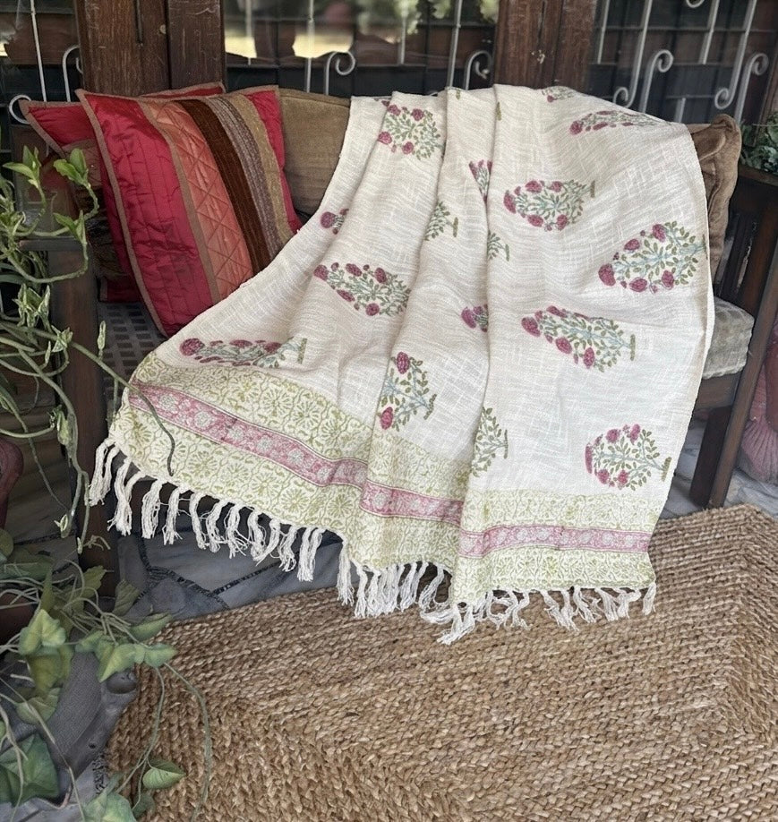 Handblock Printed Sofa Throw