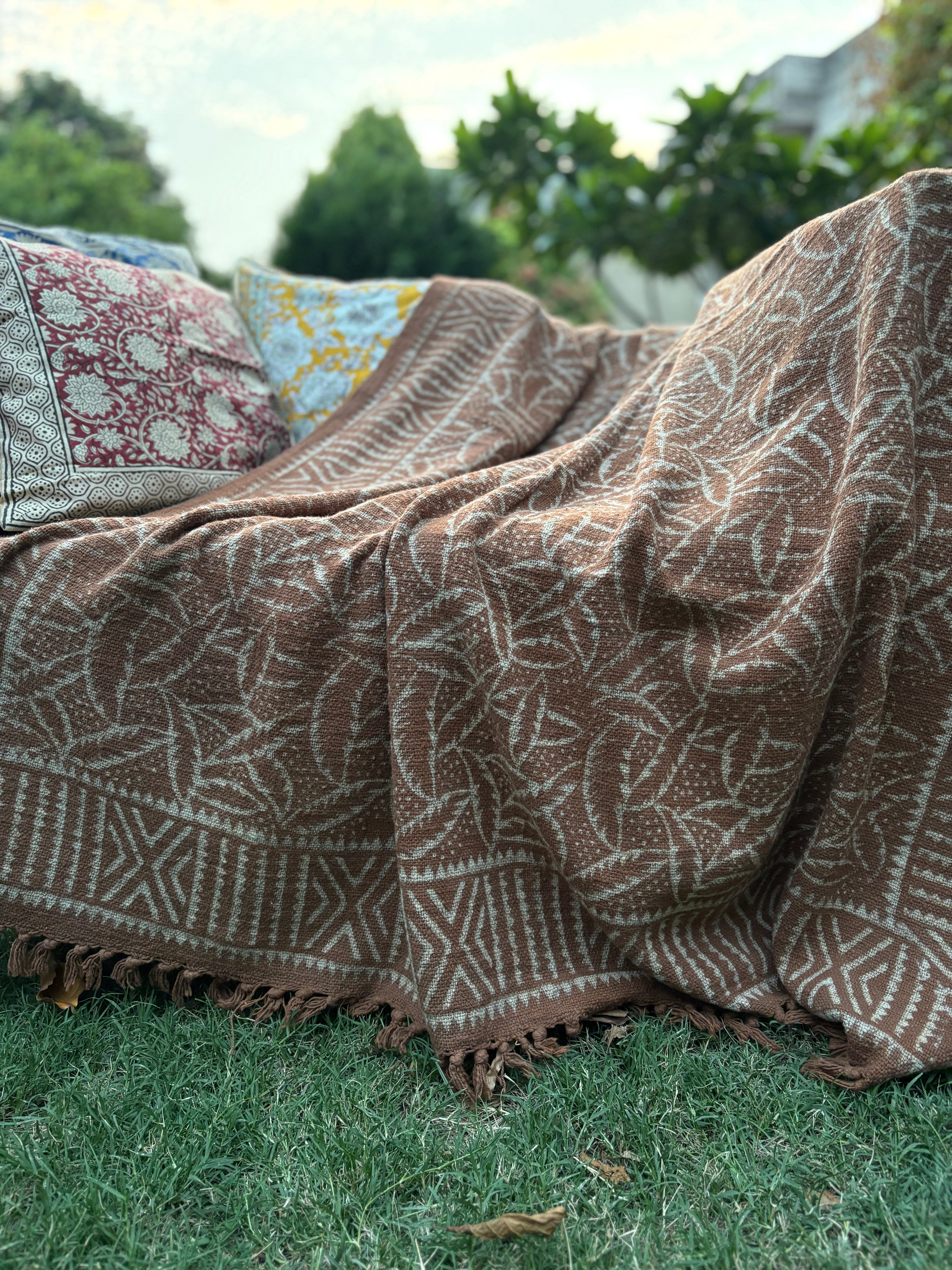 Dabu Print Handblock Sofa Throw