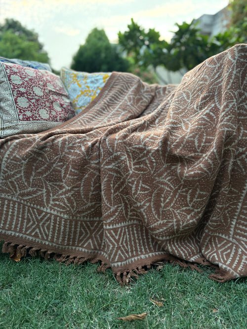 Dabu Print Handblock Sofa Throw