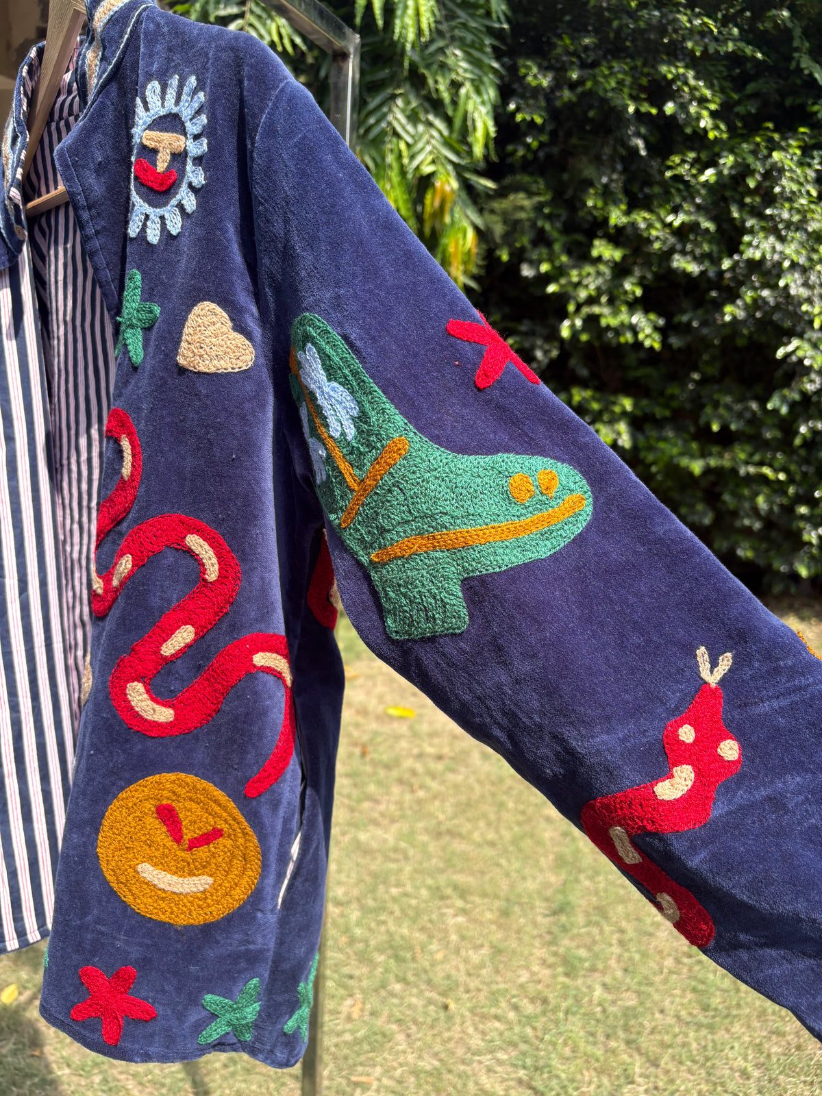 Blue Snake Hand Embroidered Suzani Jacket