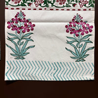 Hand Block Canvas Table Runner & 6 Mats Set