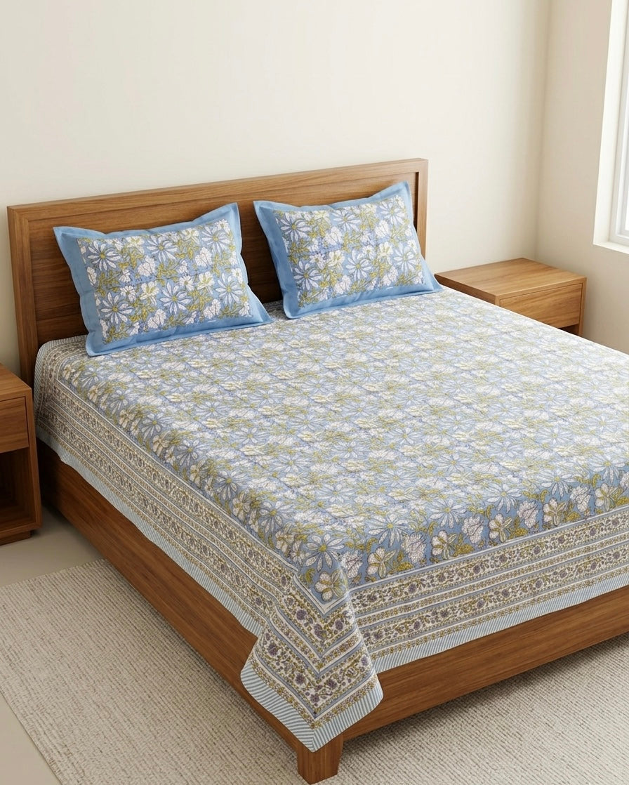 Handblock Sanganer Bedsheet