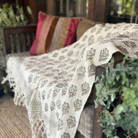 Premium Handblock Printed Sofa Throw & Mini-Bedcover