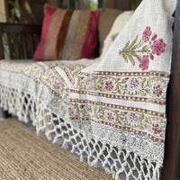 Handblock Printed Sofa Throw & Mini-Bedcover