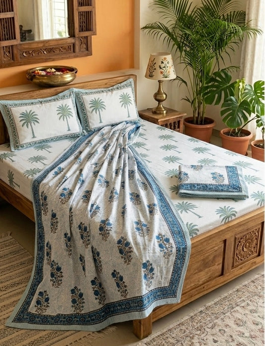 Handblock Dohar Pair (Mul Cotton) (60”x90”)