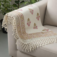 Handblock Printed Sofa Throw & Mini-Bedcover