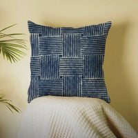 Indigo Denim Handblock Cushion Cover