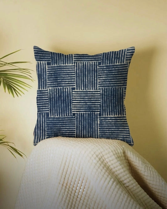 Indigo Denim Handblock Cushion Cover