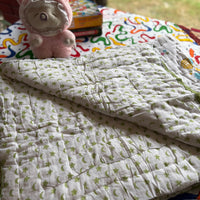Colour Clouds Handblock Baby Quilt (Surgical Cotton)
