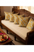 Hand Block Printed Cotton Cushion Covers Set of 5 | Jaipur Floral Pillow Covers