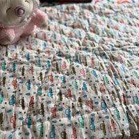 Natural Dyed Handblock Baby Quilts Cars Edition (Surgical Cotton)