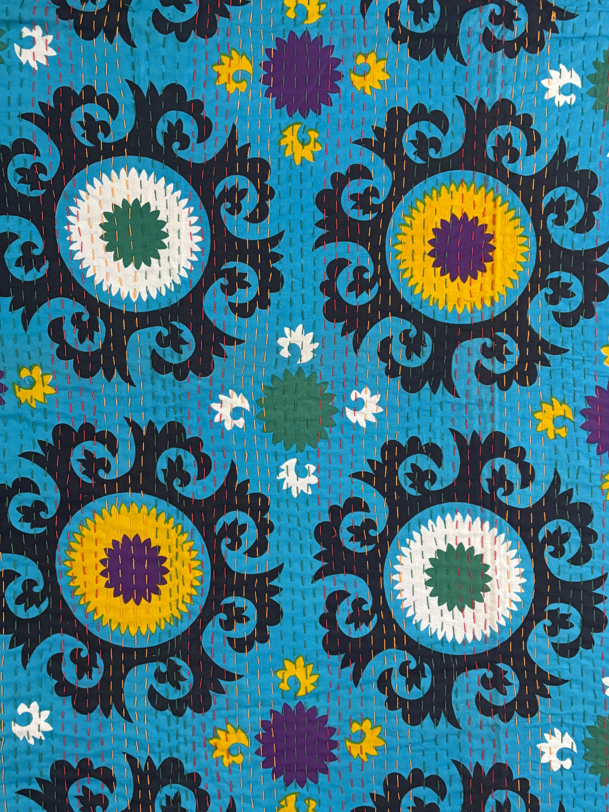 Mandala Kantha Quilted Bedcover