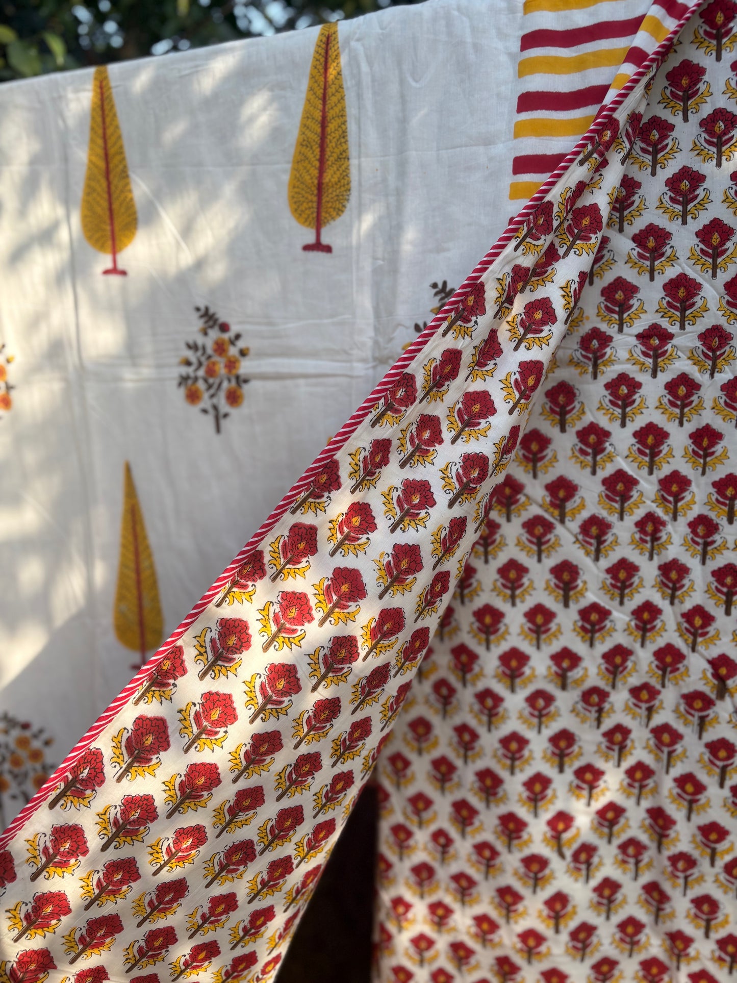 Handblock Dohar Pair (Mul Cotton) (60”x90”)