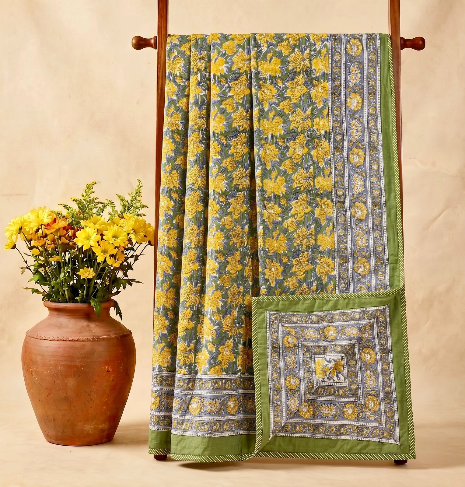 Handblock Double Bed Dohar (Mul Cotton) (90”x108”)