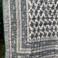 Grey Reversible Cotton Single Quilt (Razai)