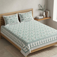Hand Block Sanganer Bedsheet Set King Size