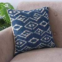 Indigo Denim Hand Block Cushion Cover
