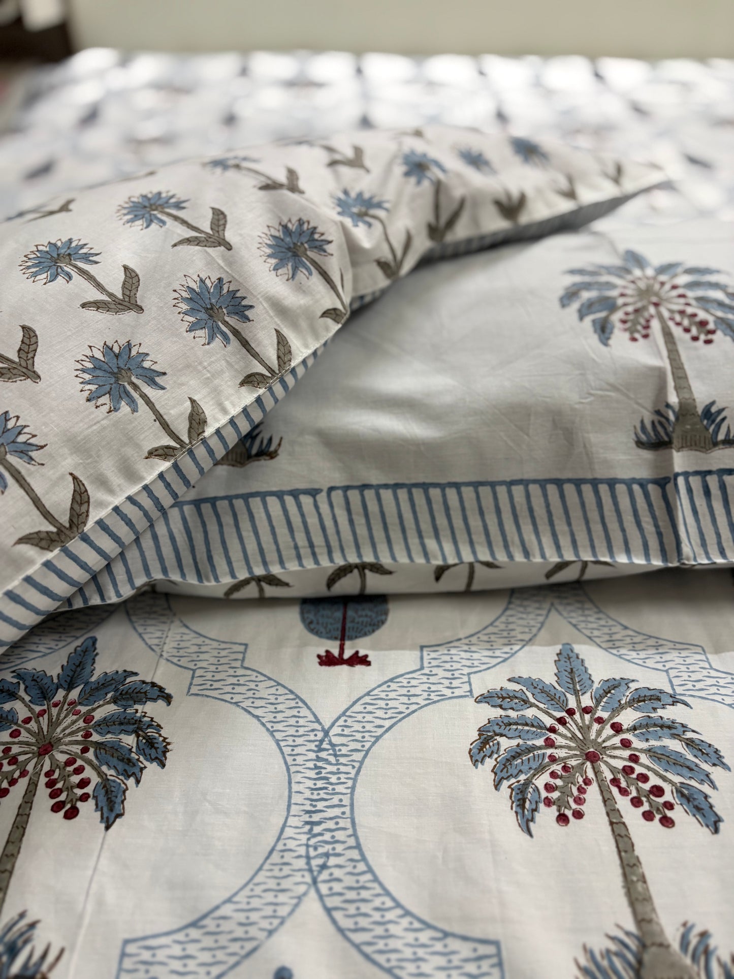 Percale Jaal Handblock bedsheets