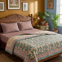 Handblock Double Bed Dohar (Mul Cotton) (90”x108”)