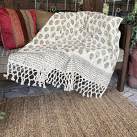Premium Handblock Printed Sofa Throw & Mini-Bedcover