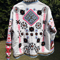 Snow White Hand Embroidered Suzani Jacket