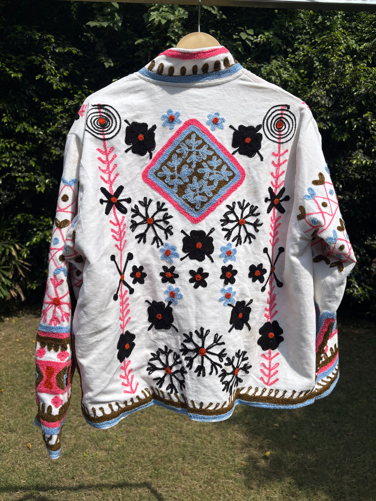 Snow White Hand Embroidered Suzani Jacket