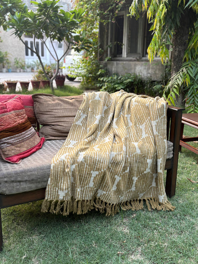 Dabu Print Handblock Sofa Throw