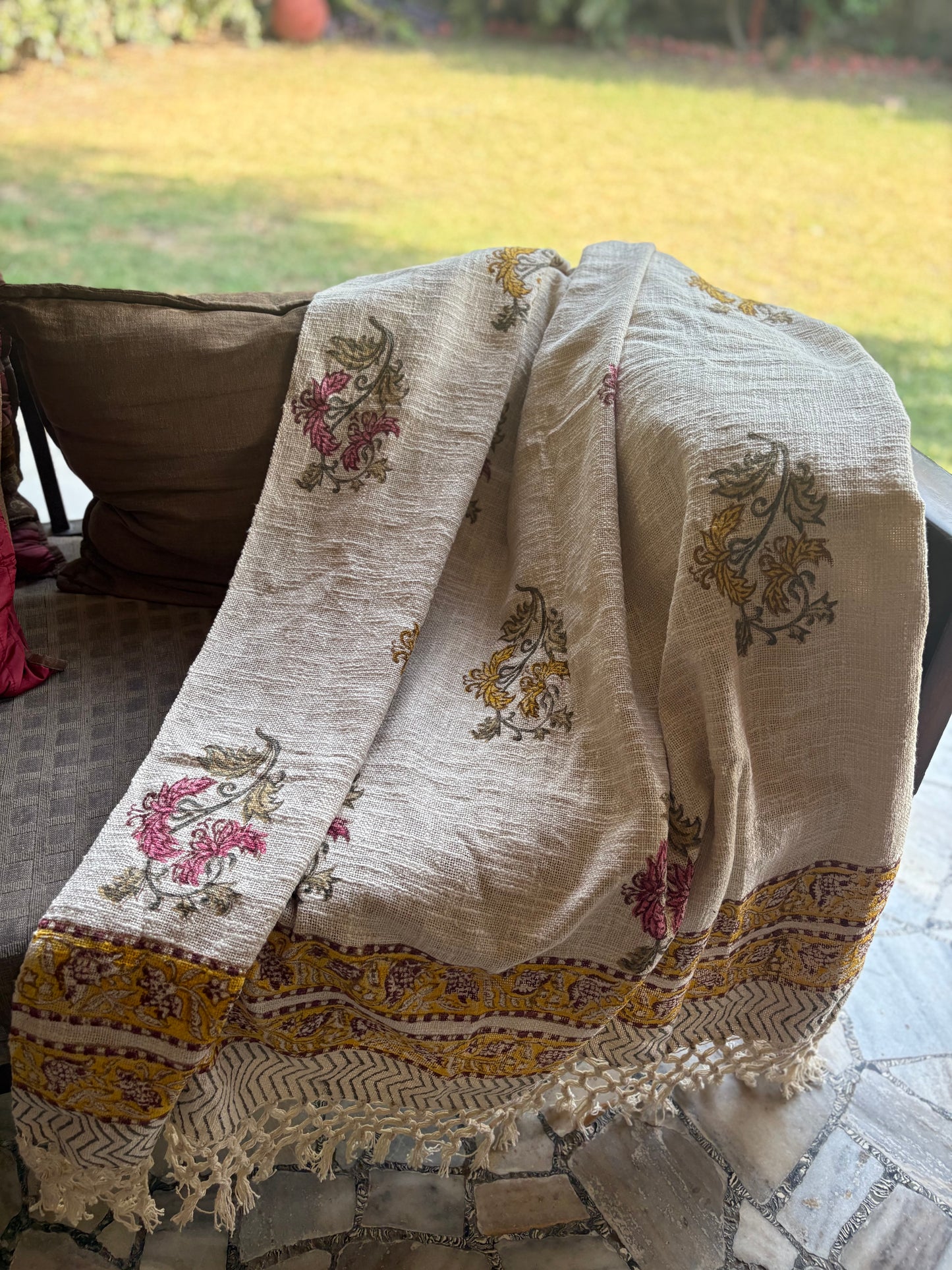 Handblock Printed Sofa Throw