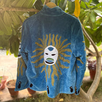 Sun God Cyan Hand Embroidered Suzani Jacket