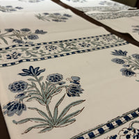 Exclusive Indian block printed art on table linen.
