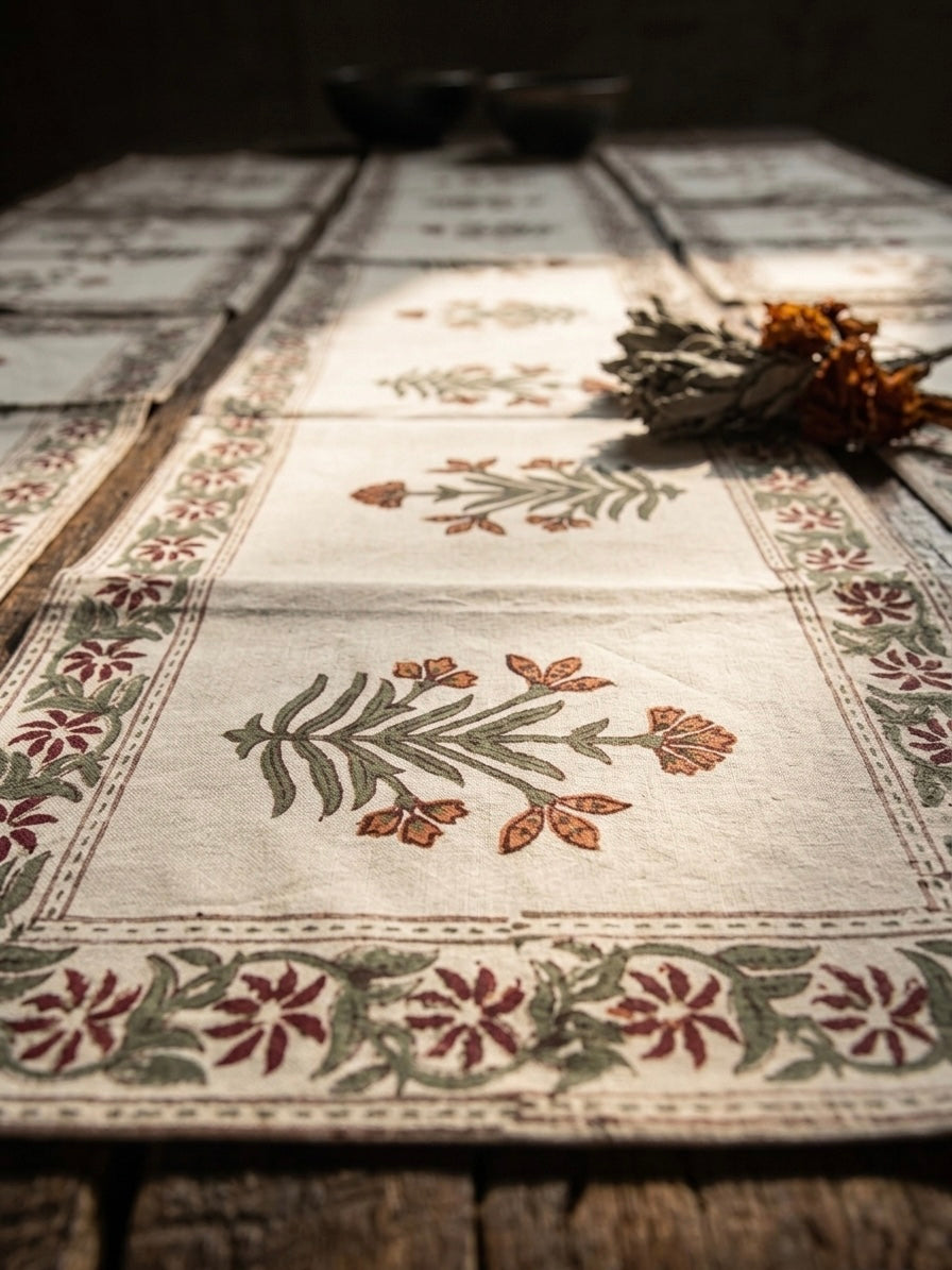 Indian art table linen hand block printed table mats and table runners for beautiful homes . Pinterest homes