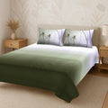 Ombre Percale Embroidered Bottle Green Lime Bedsheet Set (108”x108”)